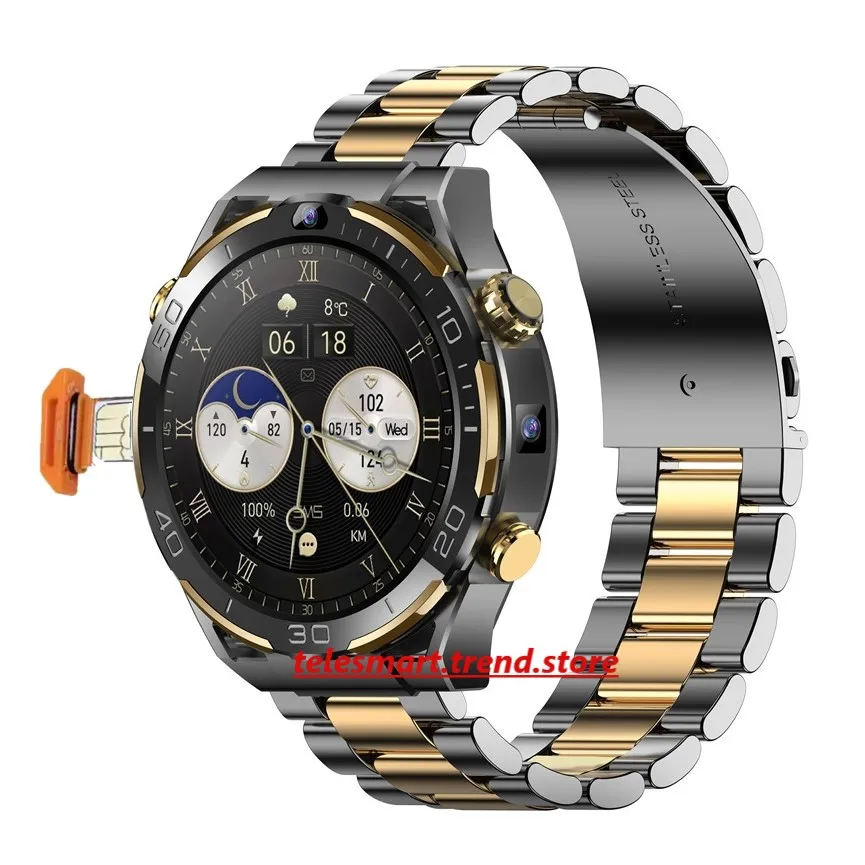 Global Android 10 Smartwatch MTK MT6762 Octa-core CPU 4G Lte Smart Watch 6GB Ram 128GB Rom API 29 Dual Camera Wifi Gps Sim Card