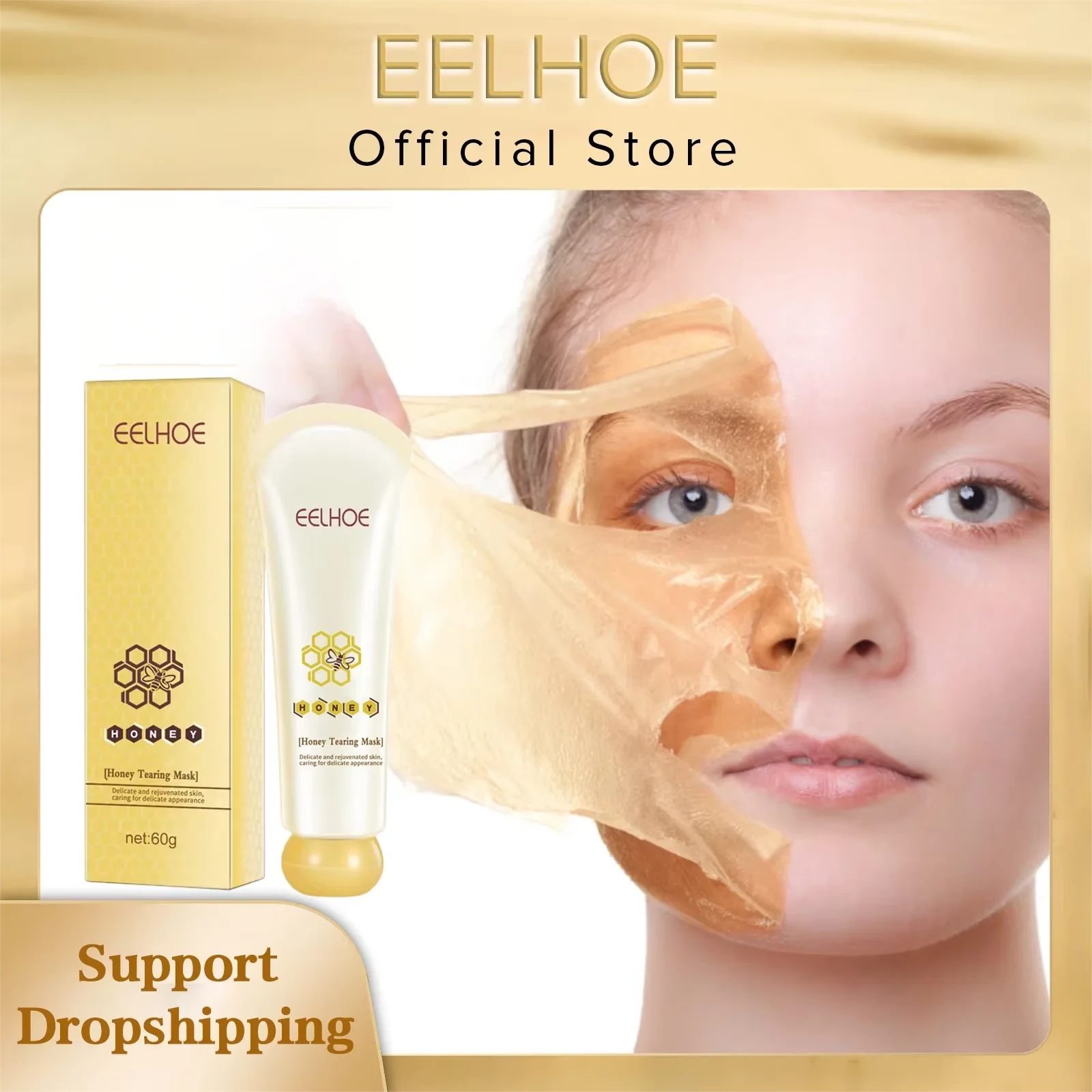 EELHOE Blackhead Remover Mask Honey Tearing Peeling Mask Dead Skin Clean Pores Acne Treatments Oil Control Nourishing Face Care