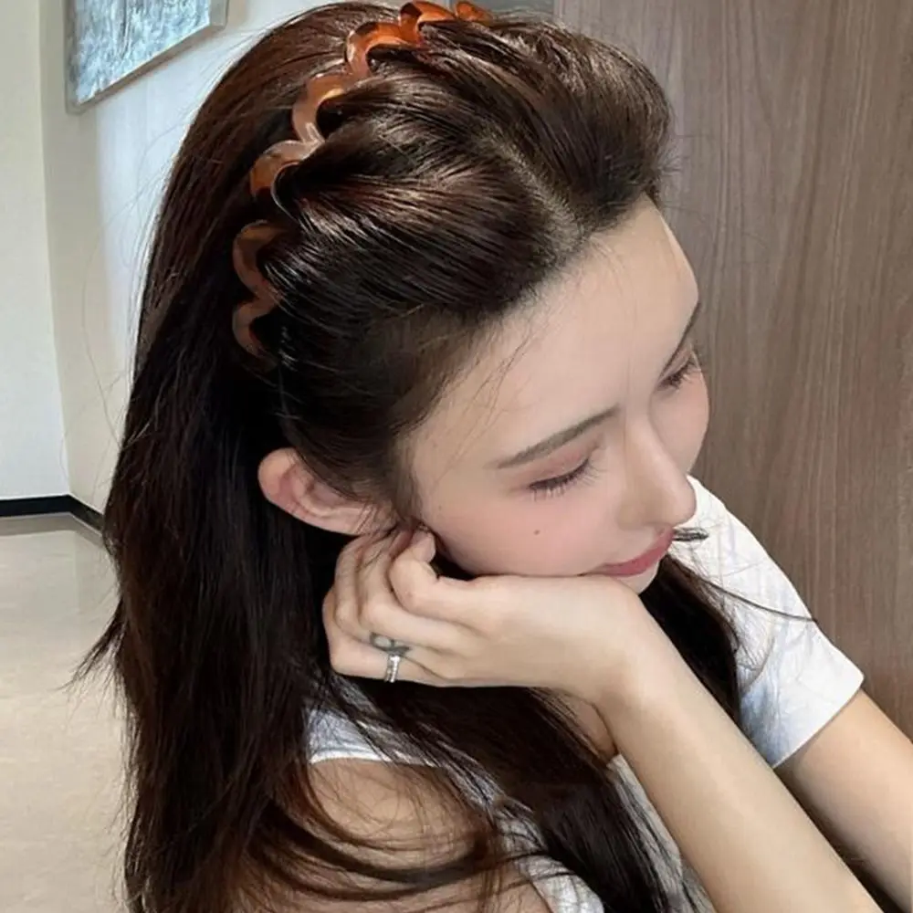 Foldable Non-Slip Headband Thin Hair Clip Plastic Hair Band Korean Style Headwear Women Hair Hoop Face Wash Hairband Travel