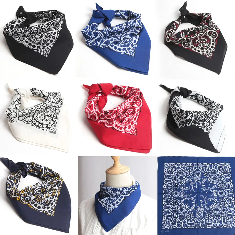 Hip Hop Kerchief Bohemian Print Bandana Paisley Pattern Headbands Outdoor Unisex Headband Wrist Wraps Face Mask Handkerchief