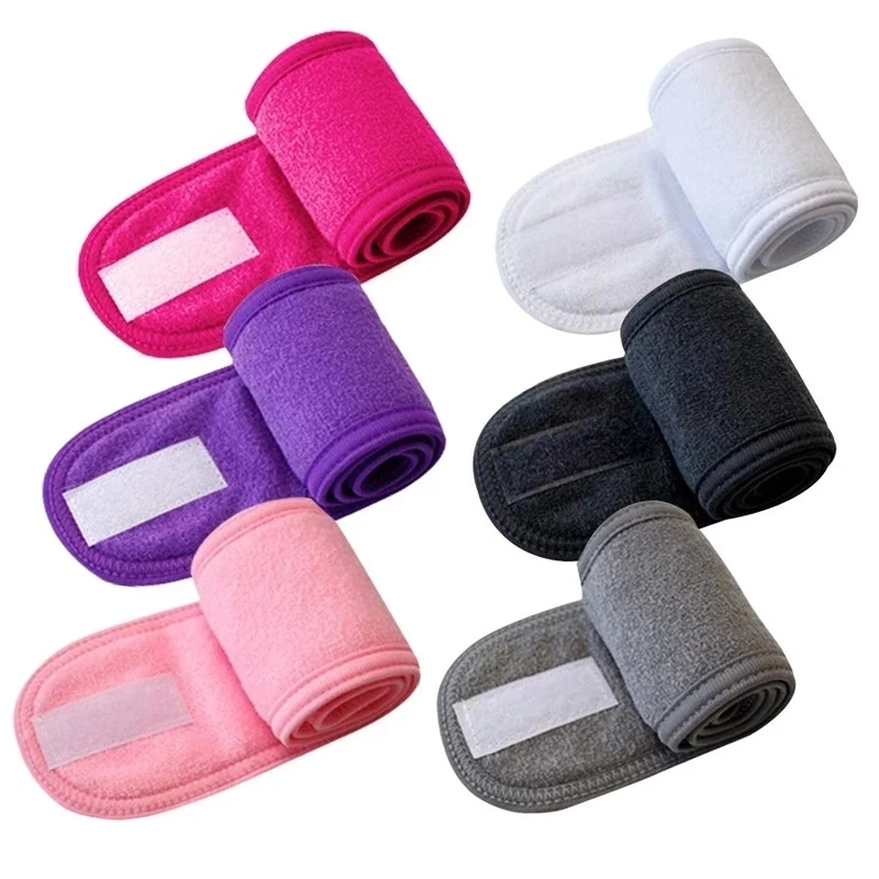 Women Soft Toweling Headbands Adjustable Sports Hairband Yoga Spa Bath Shower Wash Face Make Up Cosmetic Wide Head Band
