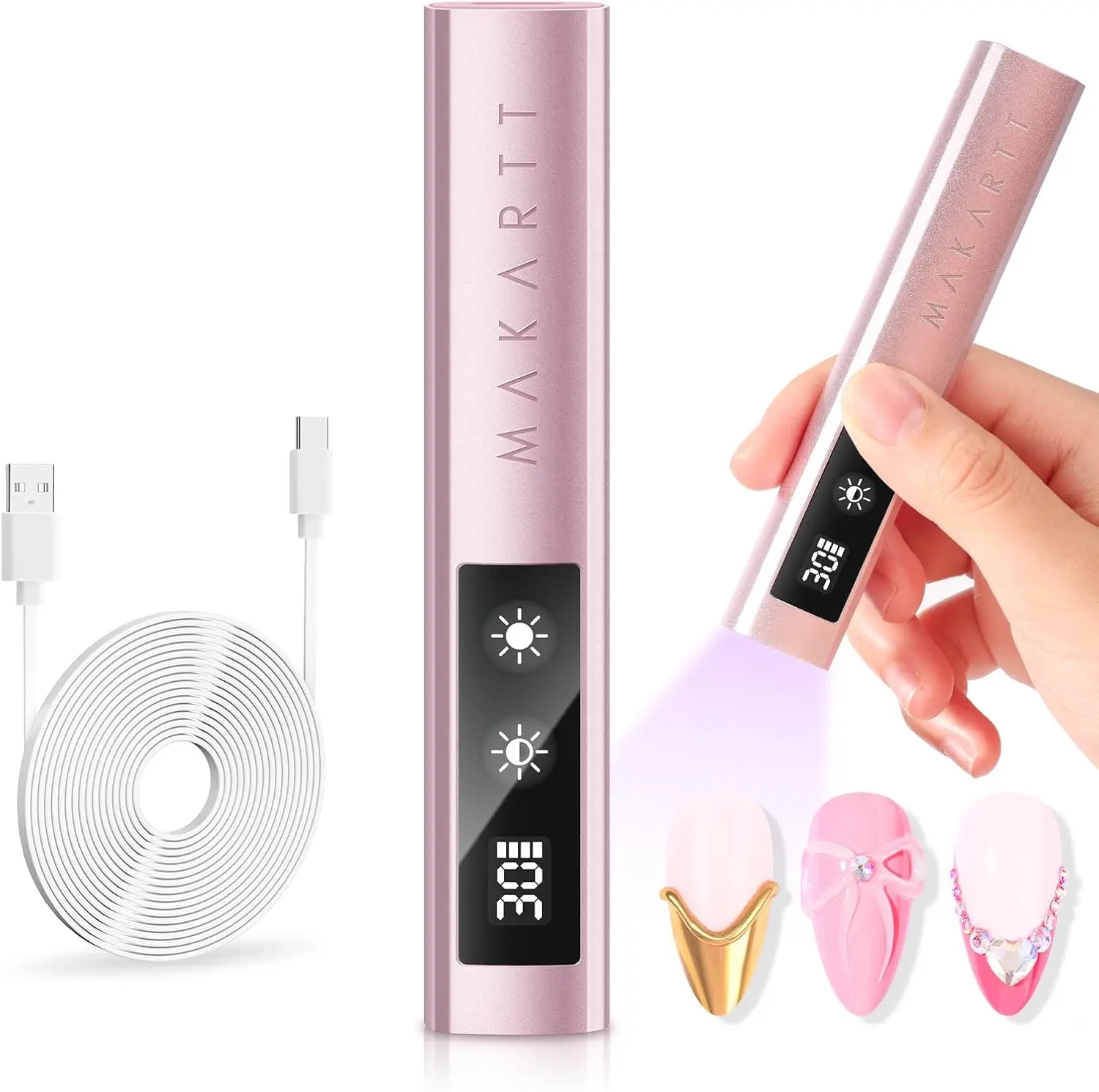 Handheld UV Nail Lamp with Painless Mode: Portable Flash Cure Lamp for Fast Curing Gel Polish Nails Tips & Glue Nail Art Light