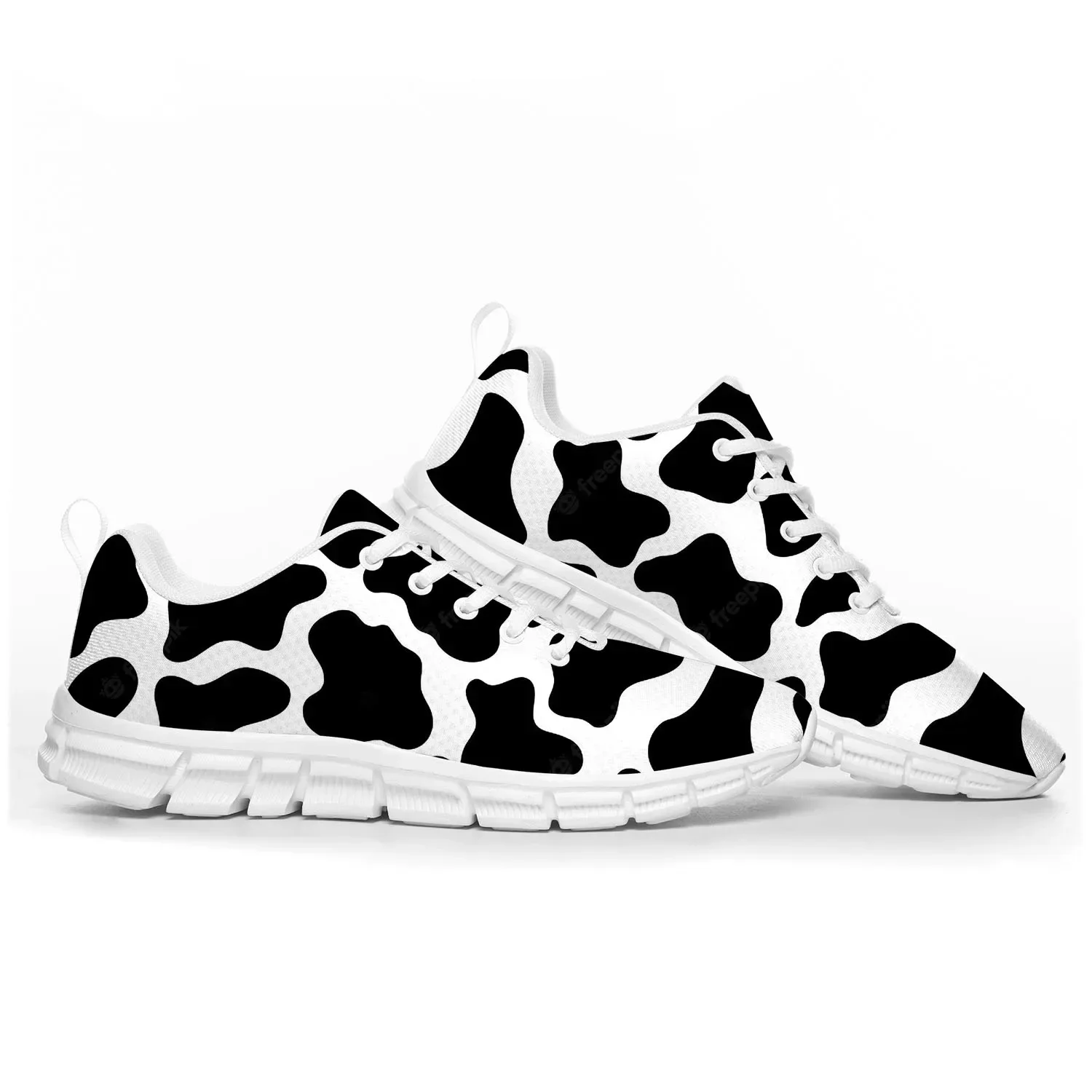 Cow Print 3D Pattern Sports Shoes Mens Womens Teenager Sneakers Black White Printed Custom Quality Couple Shoes