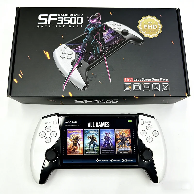2026 New SF3500 5 Inch Handheld Game Console for PS1 GBA SNES MAME Retro Emulator FHD Portable Gaming Machine Christmas Gift