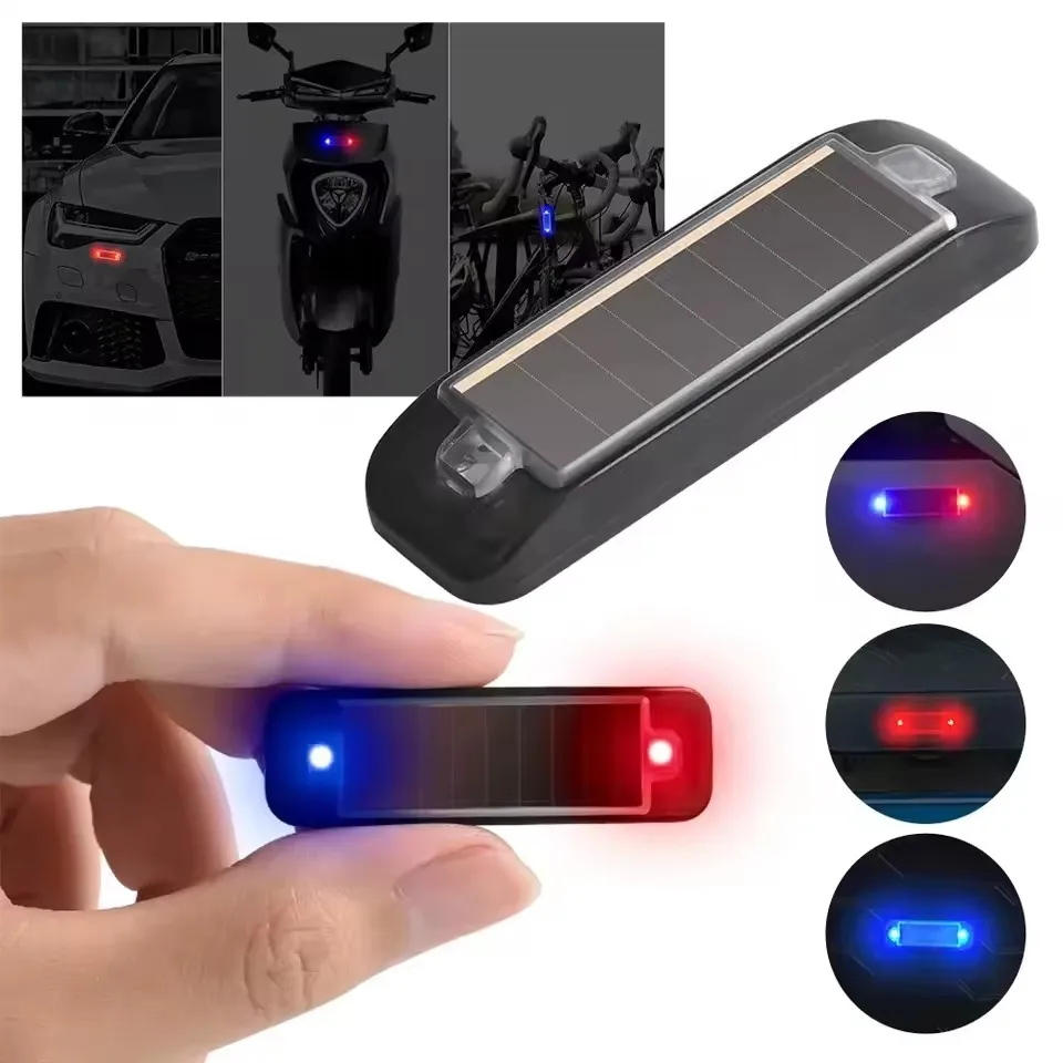 1PCS Car Solar Power Warning Light for Motorcycles LED Flashlight Indicator In-Night Caution Strobe Warning Light Running Lamp
