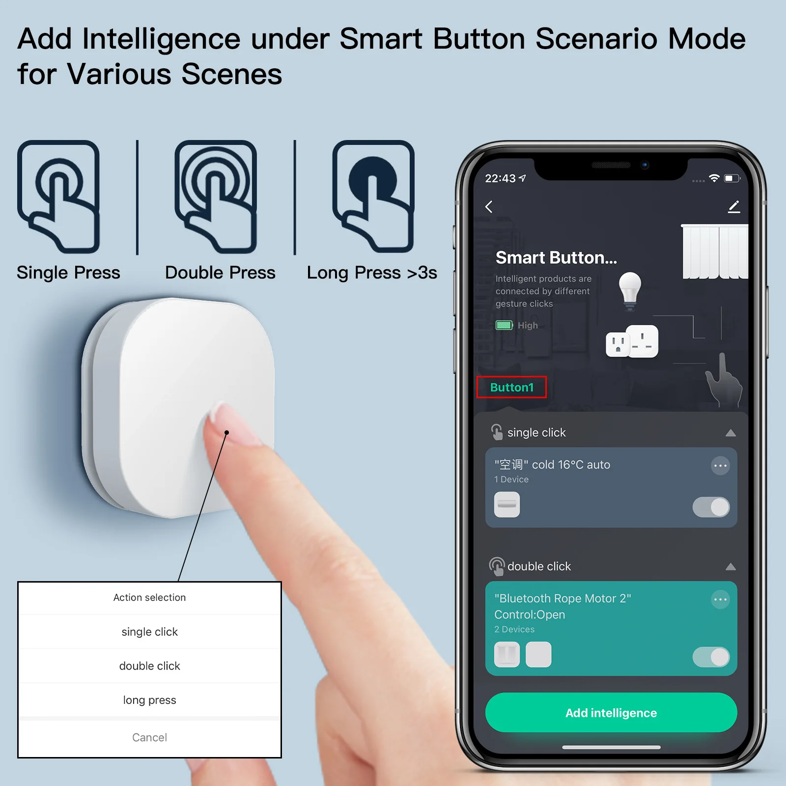 Mini Wireless Switch ZigBee Emergency Button Remote Control via EWelink APP Compatible with Smart Home Gateway Alexa Siri Google