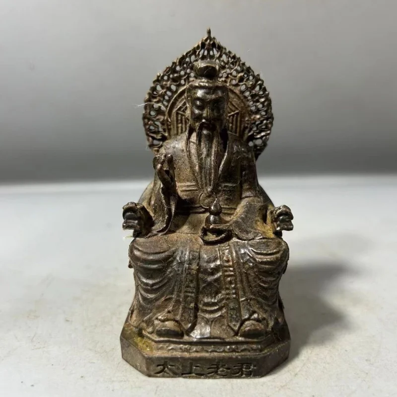 Vintage Distressed Taishang Laojun Statue Three Pure Original Home Decoration Craft Ornament