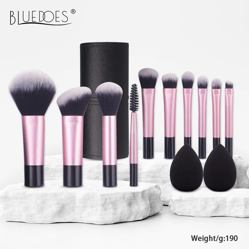 10 Mini Makeup Brushes Set, Soft Blush Brush, Powder Puff, Beauty Egg Brush Bag, Beauty Tools