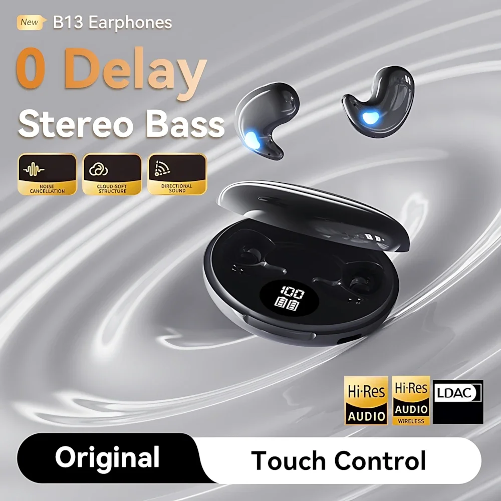 Wireless In-ear Sleeping Headphones HiFi Stereo Game Music Portable Outdoor Sports Long Battery Life Earplugs With Microphone