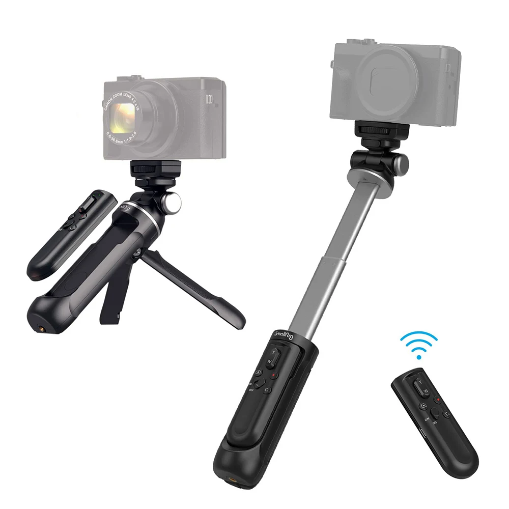 SmallRig Extendable Remote Wireless Camera Shooting Grip Vlogging Tripod Selfie Stick for Sony Canon Photo/Video/Zoom YouTube