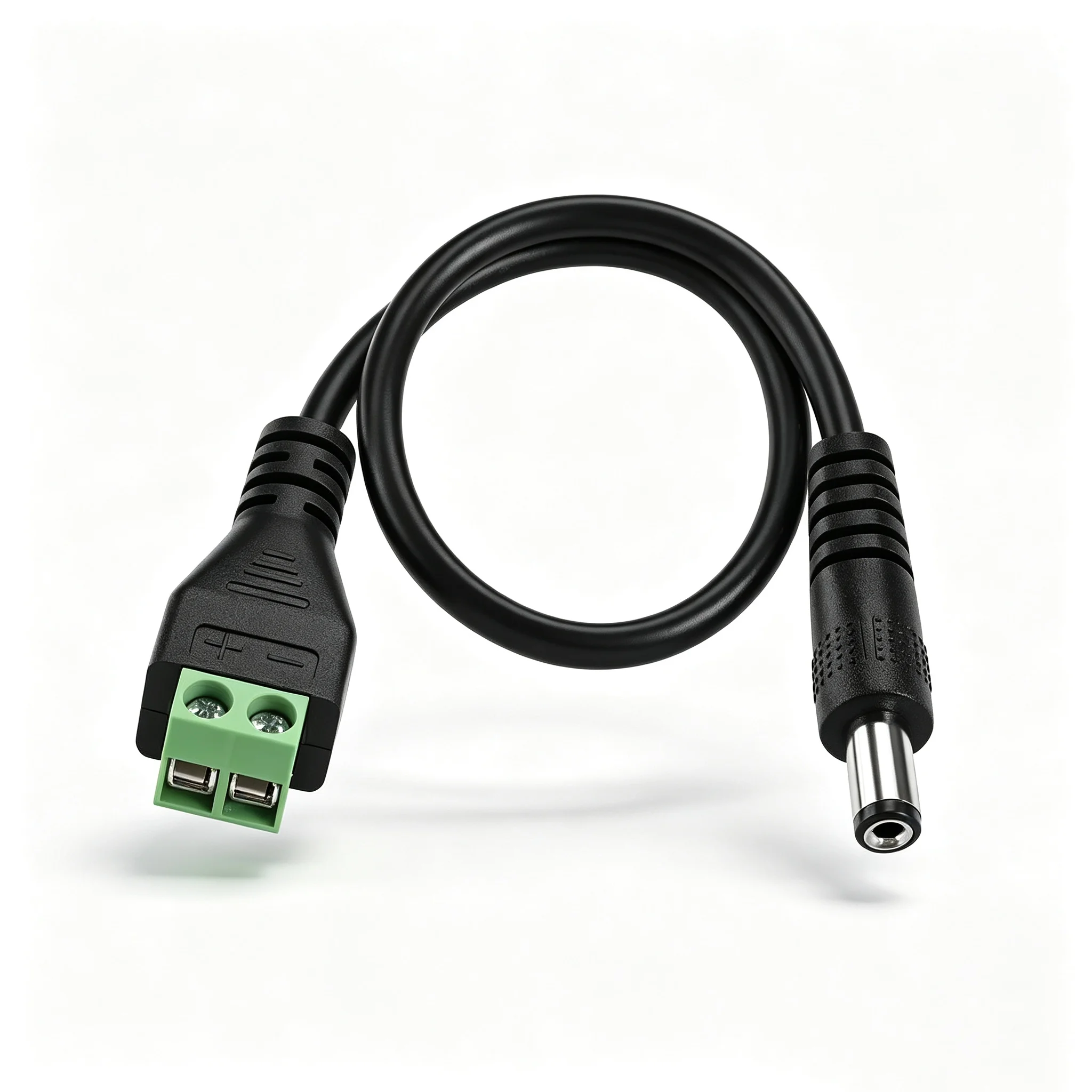DC 5.5x2.1mm Male Plug to Terminal Block Power Cable, DC Jack Socket Adapter for CCTV Security Camera, DVR, LED Strip Lights