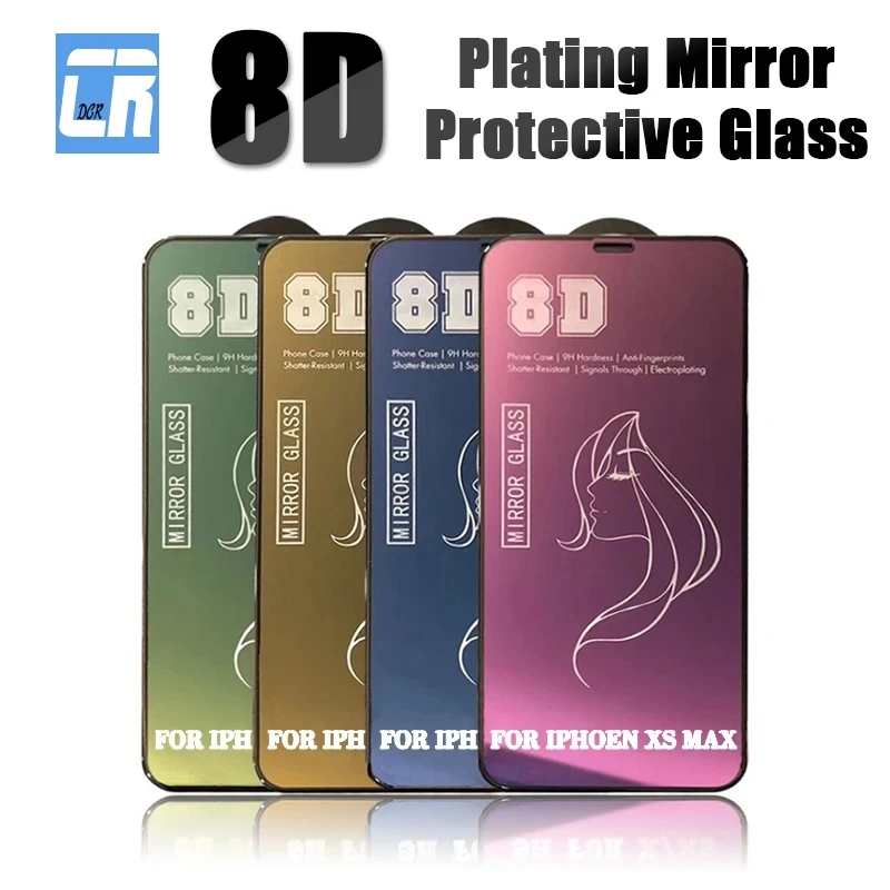 8D Mirror Tempered Glass for iPhone 17 16 15 14 13 12 11 Pro Max Screen Protector for iPhone 17 Pro Air Glass