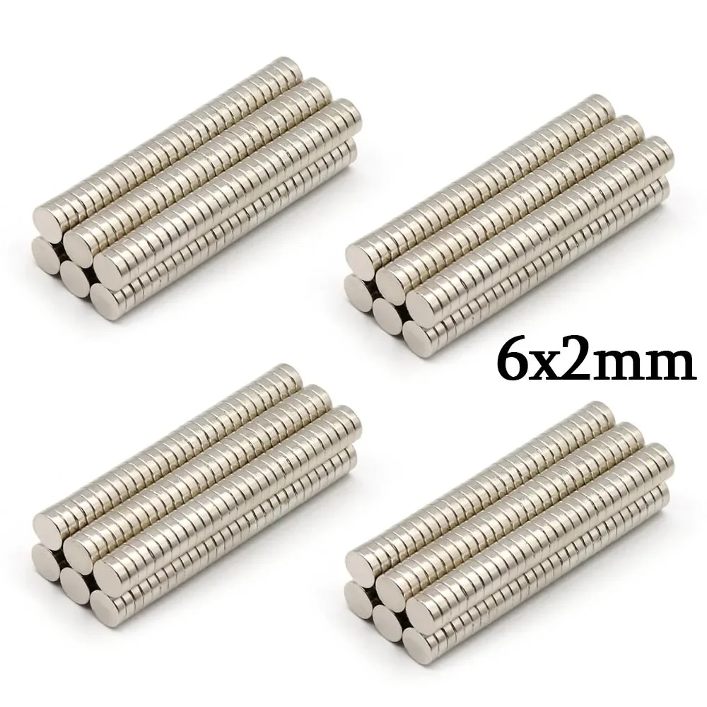 6mmx2mm Super Strong Round Neodymium Magnet Powerful Magnets N35 small Permanent Magnetic NdfeB Refrigerator Magnet 6x2