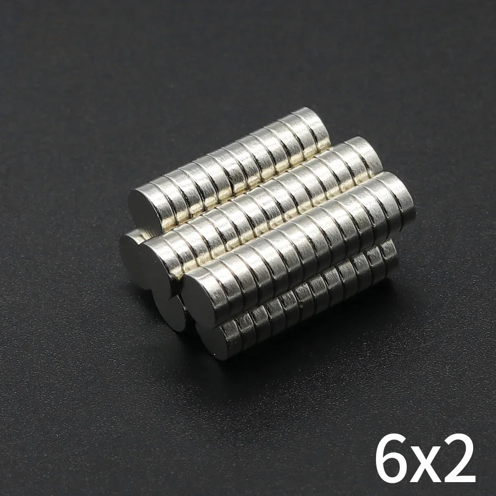 6x2mm N35 Super Powerful Neodymium Magnet Round Magnets NdfeB Strong Permanent Magnetic imanes Refrigerator Magnets 6*2