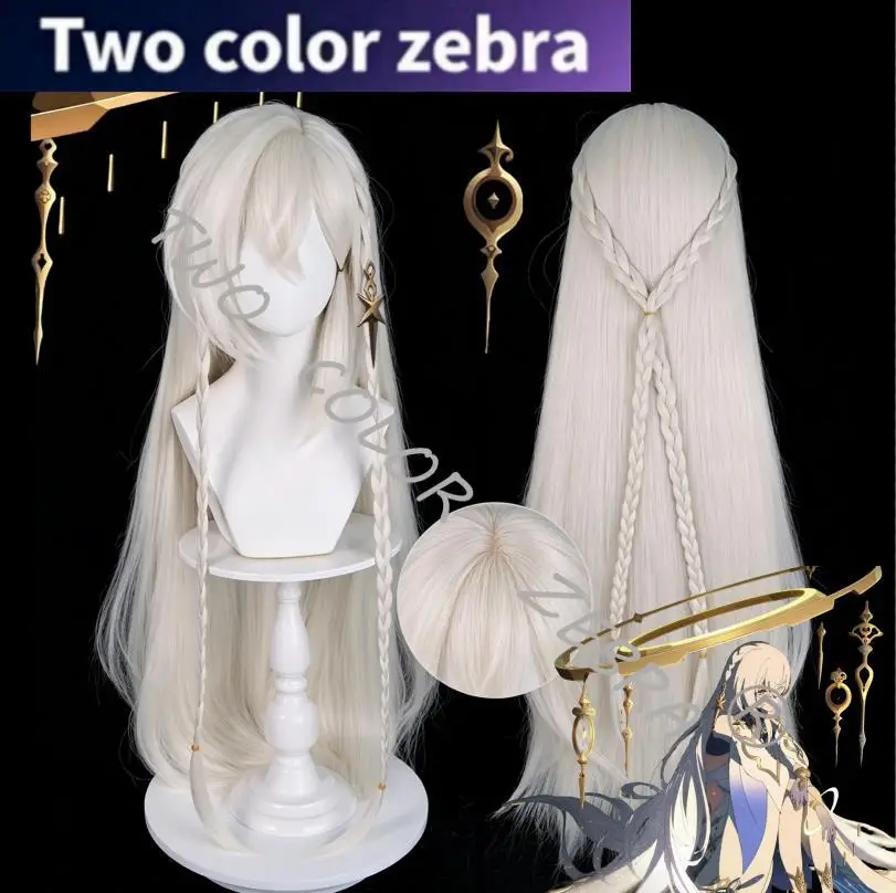 Arrival Istaroth Cosplay Wig Game Genshin Impact Silver Heat 100cm Long Hair Roleplay Props Resistant Synthetic for Coser Comic