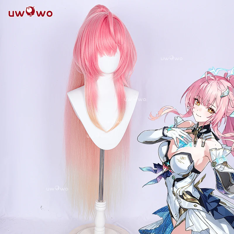 UWOWO Aemeath Wig Game Wuthering Waves WuWa Aemeath Cosplay Wig Long Hair Pink Hair Halloween Wig