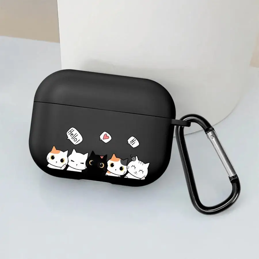 Cute Line Cat Earphone Cases Cover Case For Airpods Pro3 4 Pro2 2 3 1 Pro
