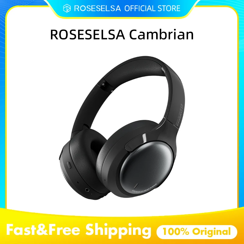 ROSESELSA CAMBRIAN Over-Ear ANC Wireless Headphones, 100H Battery, Detachable Cable, Ultra-Low Latency for Music & OOTD, Gaming