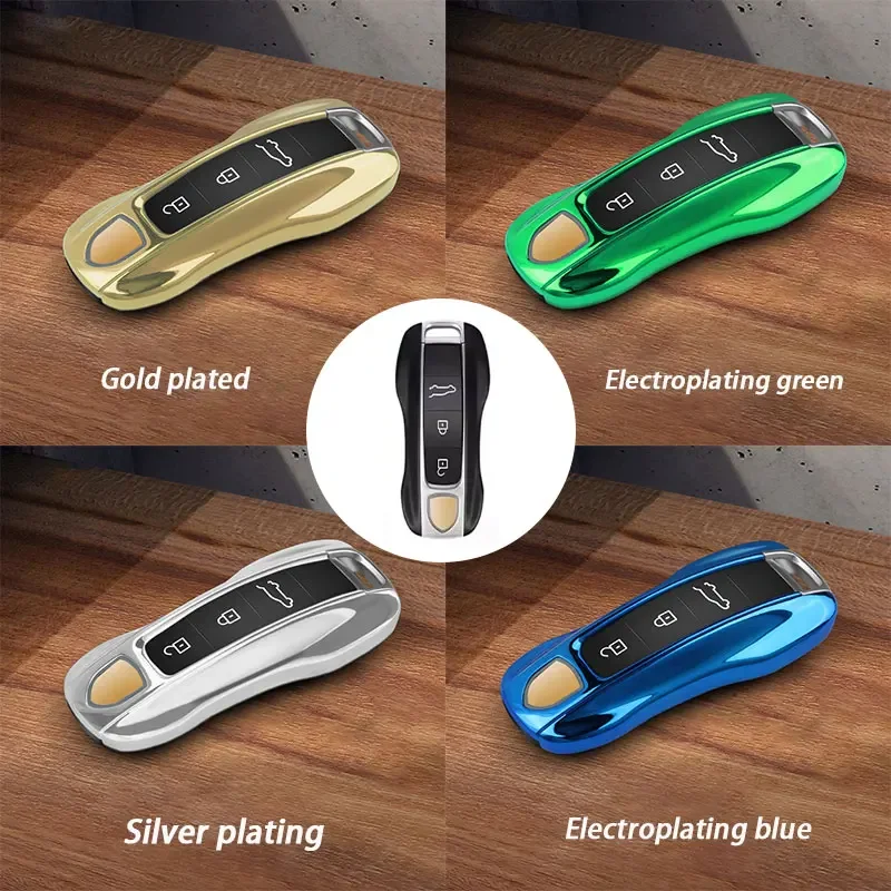 New Solid Color ABS For Porsche Panamera Macan 718 Taycan 911 Cayman Boxster 971 Remote Smart Car Key Case Cover Car Accessories
