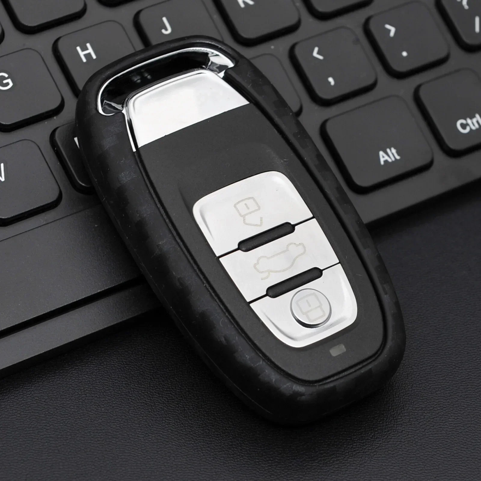 Silicone Carbon Fiber Car Smart Key Fob Ring Chain Case Cover For Audi A4 B8/A5/A6 C7/A7/A8 D4/Q5/S4/S5/S6/S7/S8/SQ5 Accessories