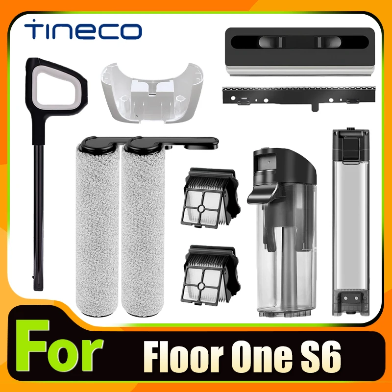 Original Accessories For Tineco FLOOR ONE S6 Wet Dry Water Tank Brush Roller HEPA Filter Water Tank Holder Vacuum Cleaner Parts