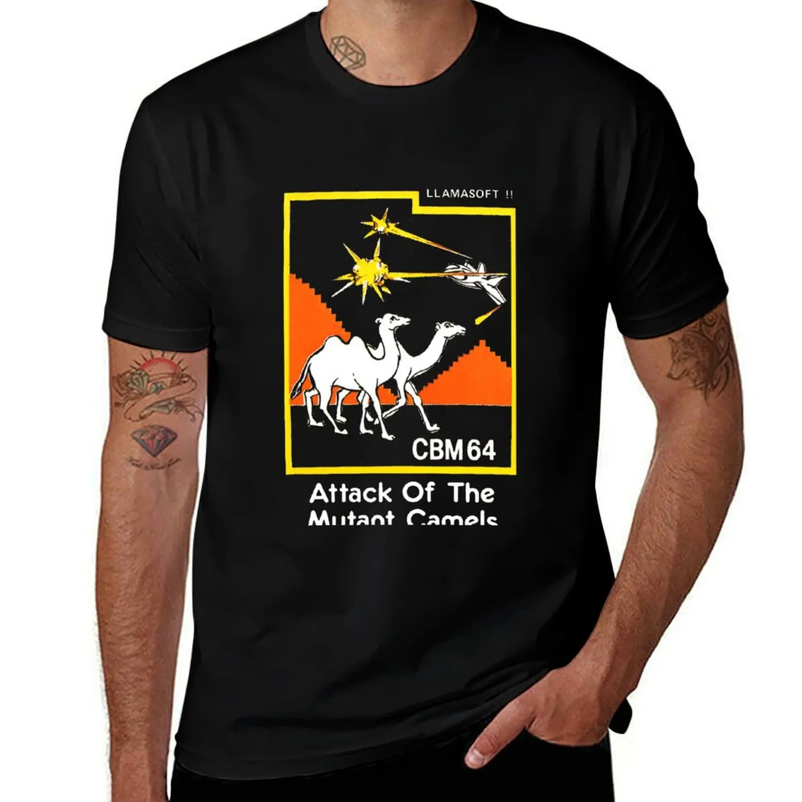 Camels Attack cotton for 64 Retro man Commodore T-Shirt cotton funny shirts t t Mutant the of soft Gaming shirts
