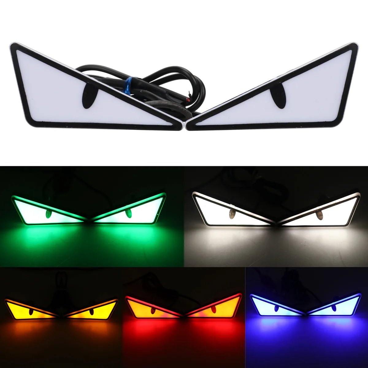 Universal Car LED Devil Eyes Light Demon Eyes Headlight Motorcycle Mini Turn Signal Flasher Tail Lamp Auto Decoration Lights 12V