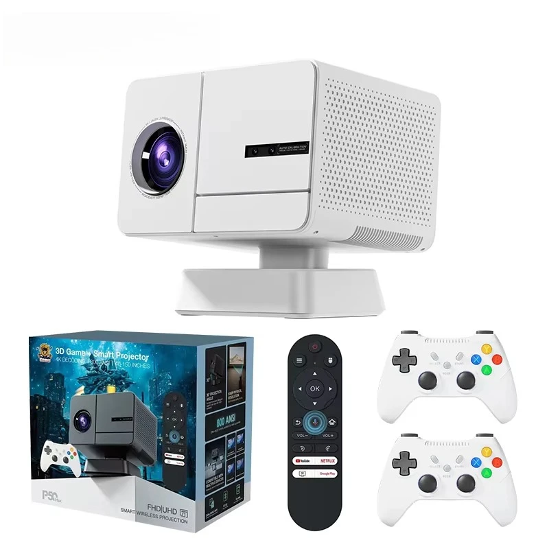 Yo P50 Max Game Projector 1080P Home Living Room Projector Auto-Focus LED 2G+16G 64GB 30000 Games Android 11 Gaming Projector