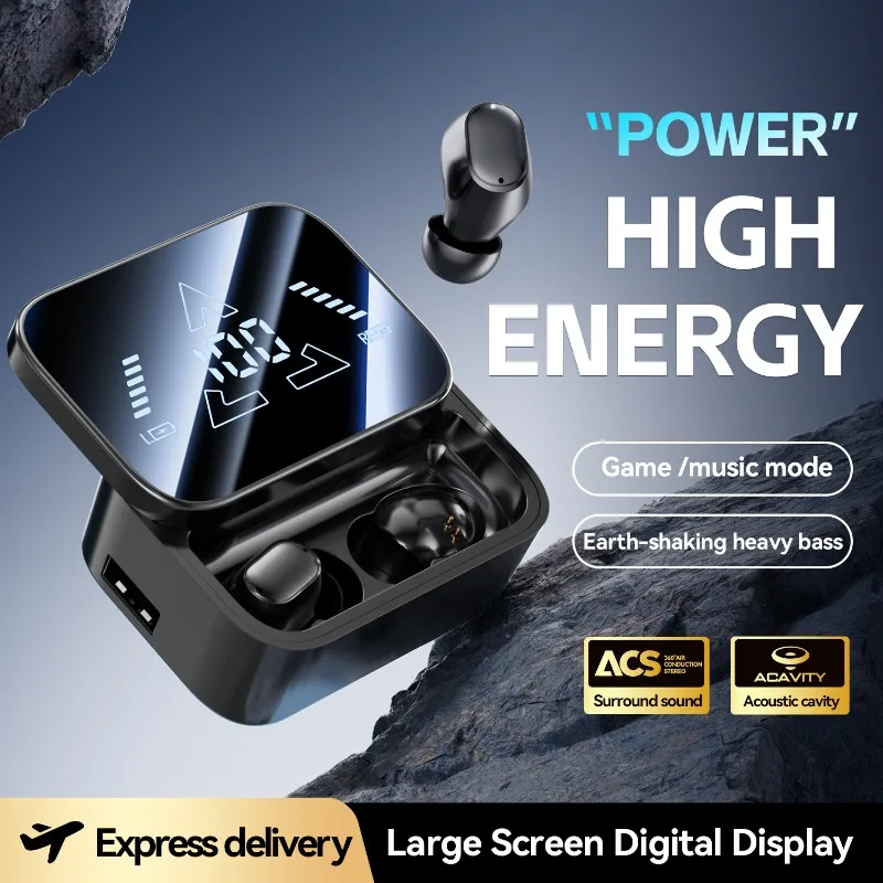 TWS High Sound Quality Mini Sleep Wireless Earphone Long Battery Life Bluetooth Headphone Noise Reduction Work Sport Game Earbud
