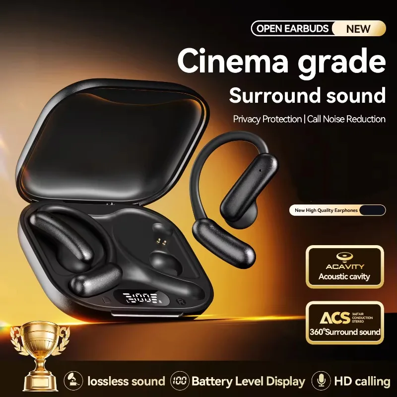 OWS High Sound Quality Mini Sleep Wireless Earphone Long Battery Life Bluetooth Headphone Noise Reduction Work Game Sport Earbud