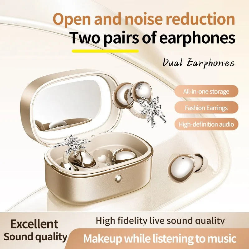 Ear Clips High Sound Quality Mini Sleep Wireless Earphone Long Battery Life Bluetooth Headphone Noise Reduction Girl Work Earbud