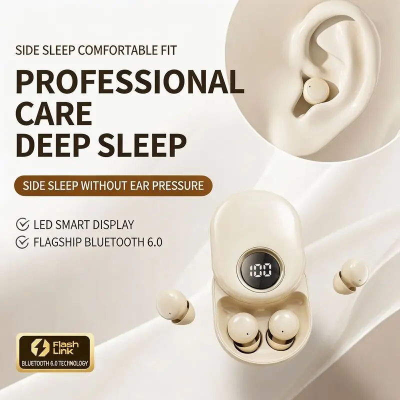 Mini Invisible Sleep In Ear Wireless Bluetooth Headphone Touch Control Earphone Noise Reduction Long Battery Life Game Earbud