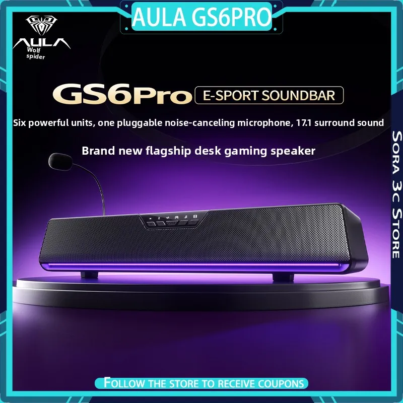 AULA GS6Pro Esports Speaker Bluetooth Dual-mode Computer Desk Setup with Gaming Microphone Specialized EQ Sound System