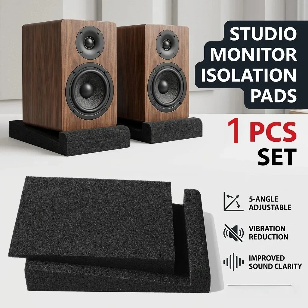 Studio Monitor Isolation Pads Acoustic Foam Speaker Stand 5 Angle Adjustable Vibration Reduction Recording Accessories 1Pc