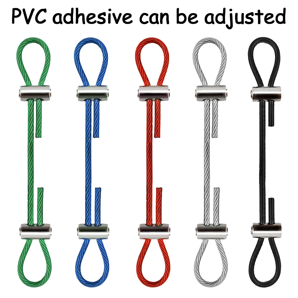4PCS PVC 304 Stainless Steel Wire Rope Fixing Kit Adjustable Fastening Suspension 2mm 3mm Hanging Picture Frame Potted Camera
