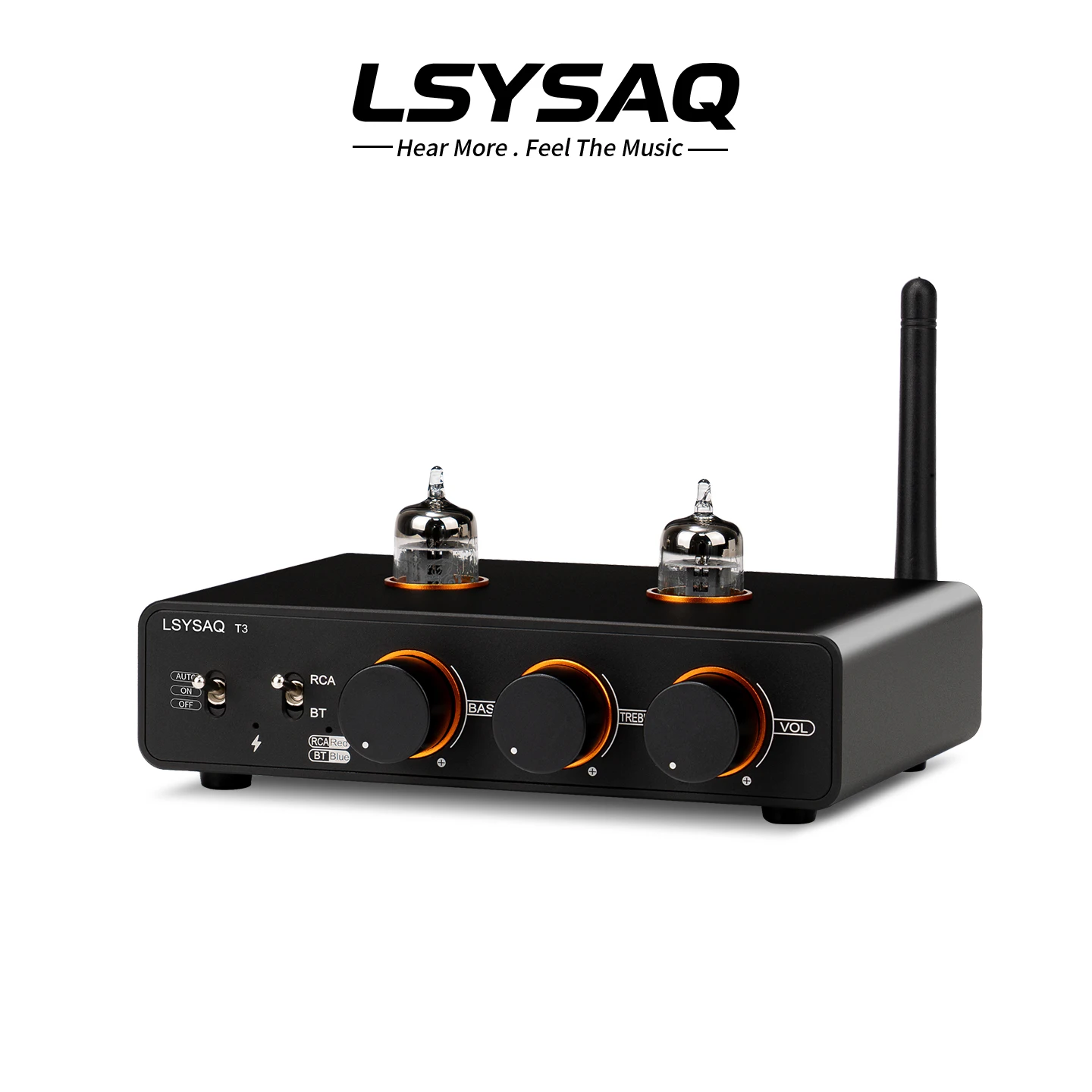 LSYSAQ T3 Vacuum Tube Preamplifier Bluetooth 5.4  6J1 Tube HiFi Stereo with Tone Control LDAC APTX‑HD Audio Input for Home Amp