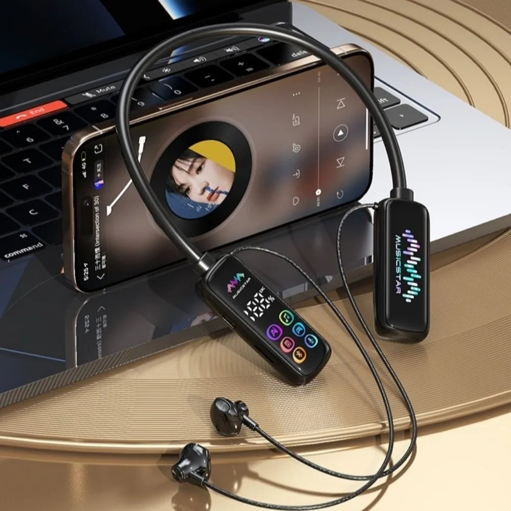 HD Screen Wireless Earphones HiFi Sound Noise Reduction Bluetooth Headset Bluetooth 5.4 Waterproof Karaoke Earphones Gamer Use