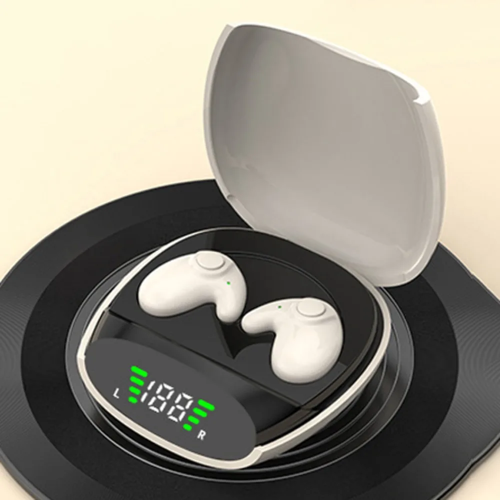 LED Display Wireless Bluetooth Earphones Noise Reduction Low Latency Bluetooth Headset Mini Size Invisible Bluetooth Headphone