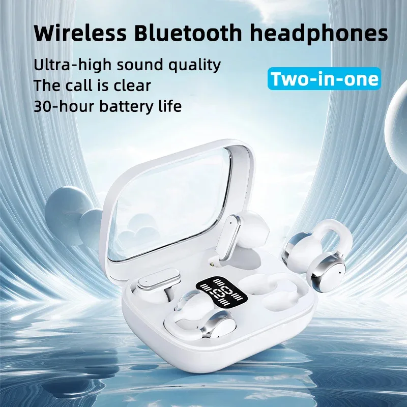 Fashion Q10 Couple Bluetooth Wireless In-ear Ear-clip Headphones Long Endurance Headset With Transparent Capsule For Music Sport
