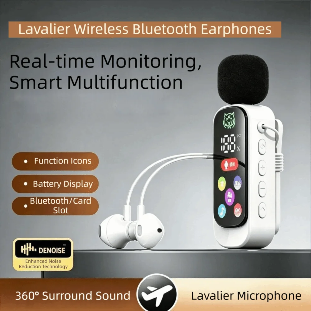 Bluetooth Wireless Bluetooth Headphones Clip-on Screen Surround Sound Headsets Echo Sound Correction Noise-Canceling