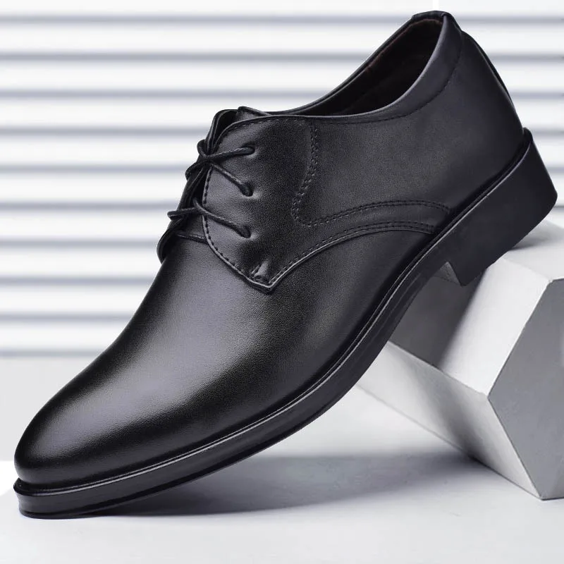 Clearance Sale Plus Size 38-48 Man Dress Shoes Leather Lace Up Derby Shoes Wedding Shoes Big Size Black Brown Business Office
