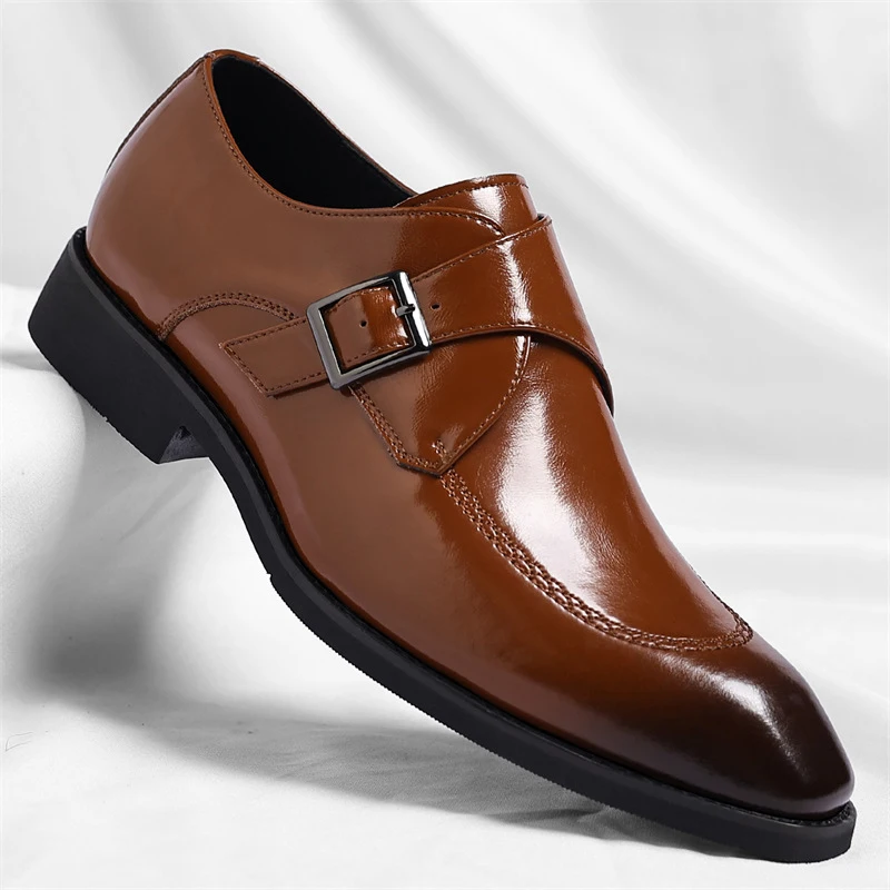Men's business plus size formal leather shoes, fashionable office casual shoes, comfortable and breathable dress shoes