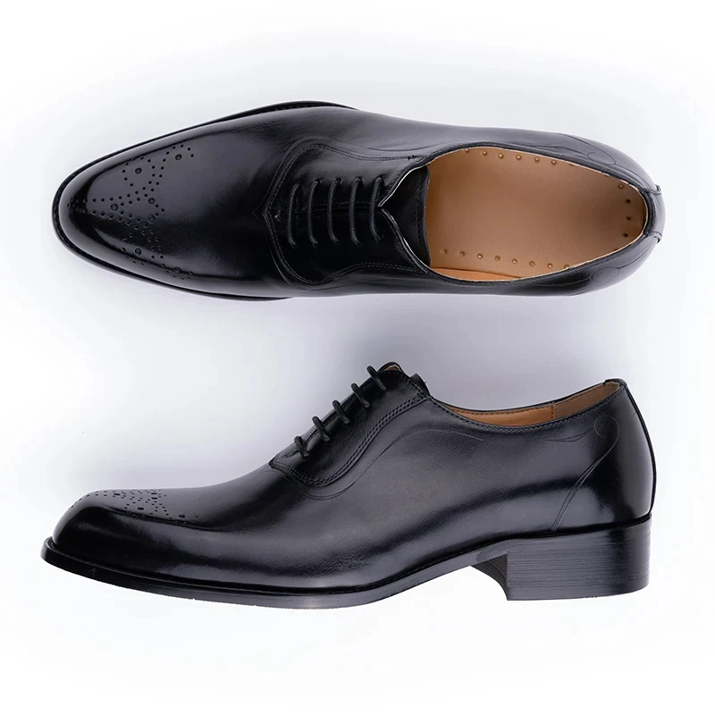 Classic Dress Men Shoes Oxfords Designer Style Burnishing Technique Genuine Leather Shoe For Wedding Party Office Business Suits