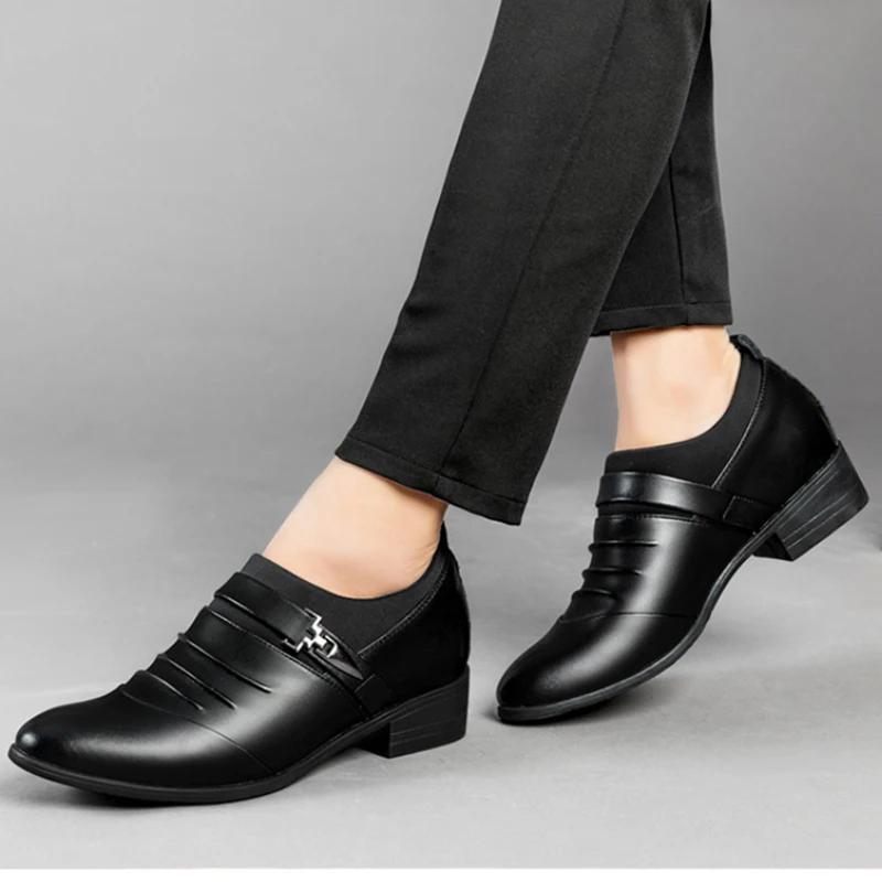 Pointed Toe Vintage Gradient Leather Wingtip Brogue Oxford Dress Shoes Lace Up Formal Business Groom Wedding Office Work Shoes