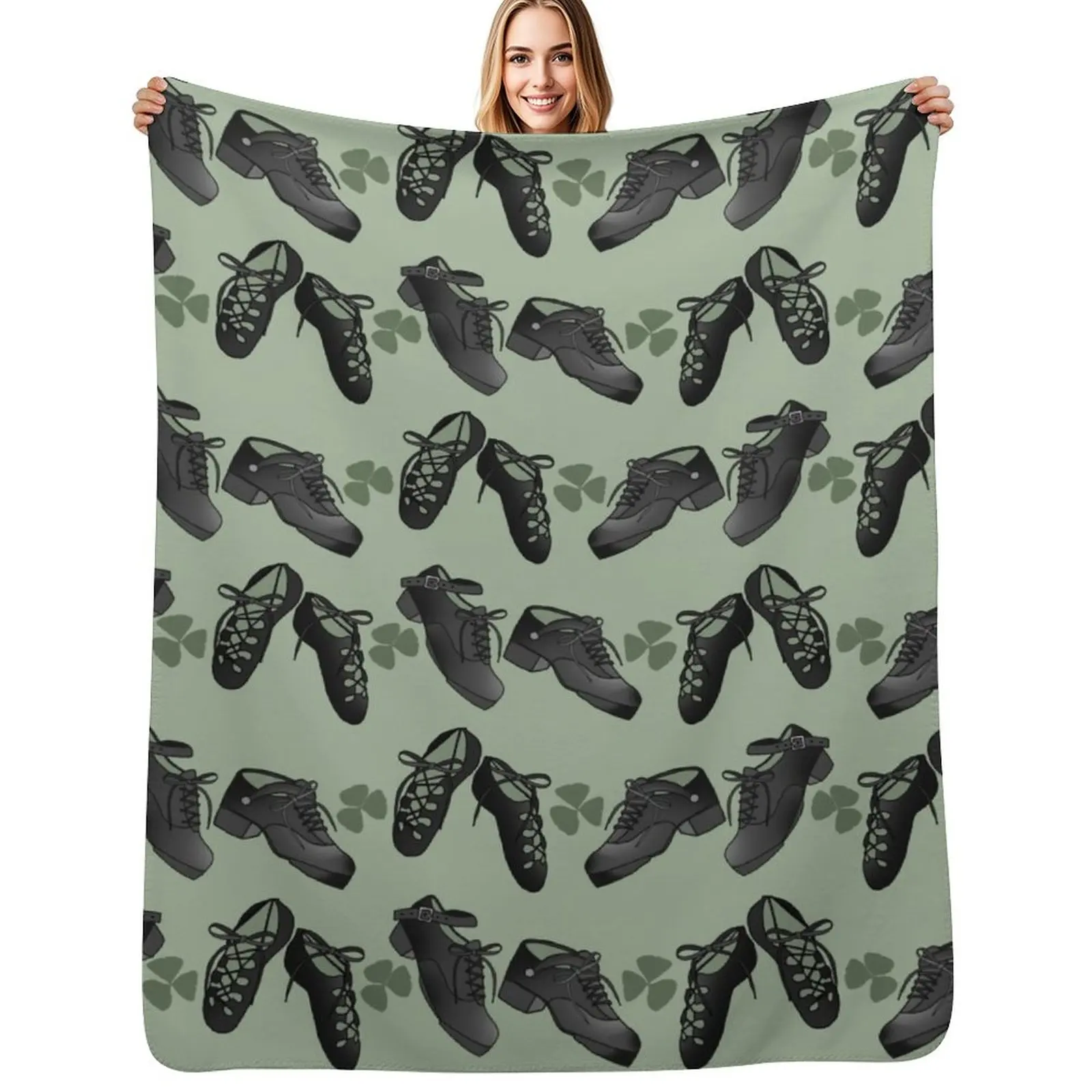 Irish Dancing Shoes Throw Blanket Stylish Decor Blanket Gift for Friends Roommate