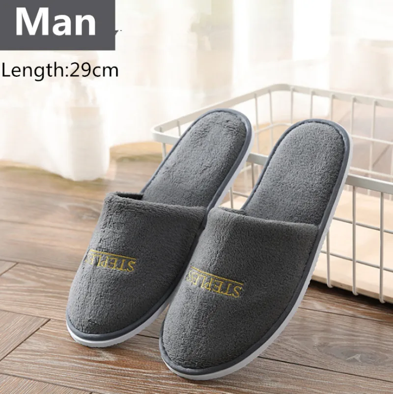 6 Pairs/Lot Winter Slippers Men Women Kids Disposable Hotel Slippers Home Slides Travel Sandals Hospitality Guest Footwear Shoes
