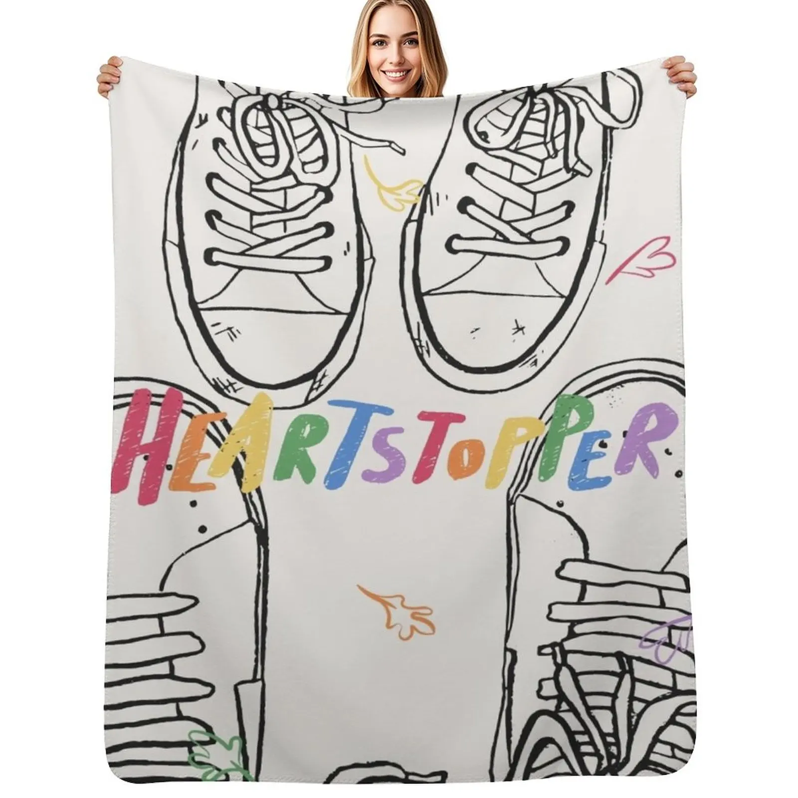 heartstopper, nick and charlie shoes Throw Blanket Soft Plush Plaid Bed covers Polar Cute Plaid Kid'S Designers Blankets