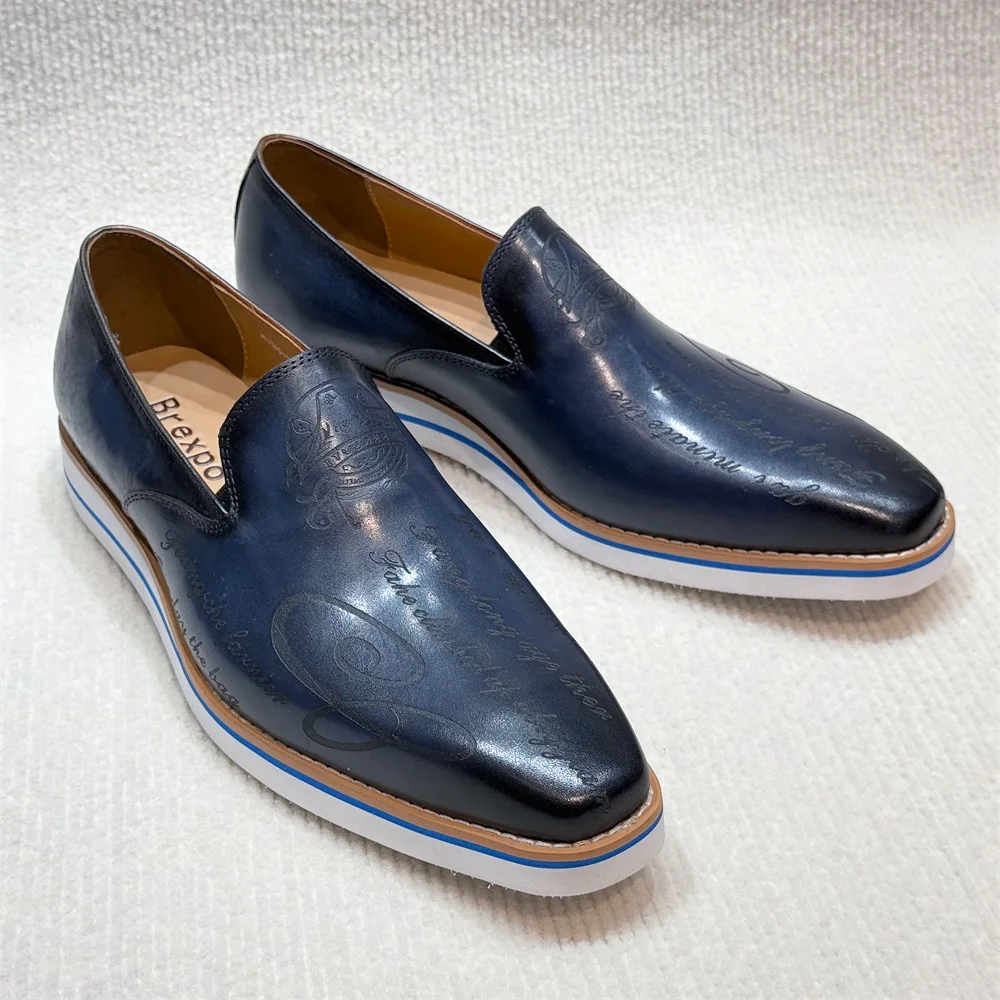 Classy Men's Genuine Leather Penny Loafers Mocassin Slip-On Comfortable Travel Casual Shoes Fashion Street Footwear for Men