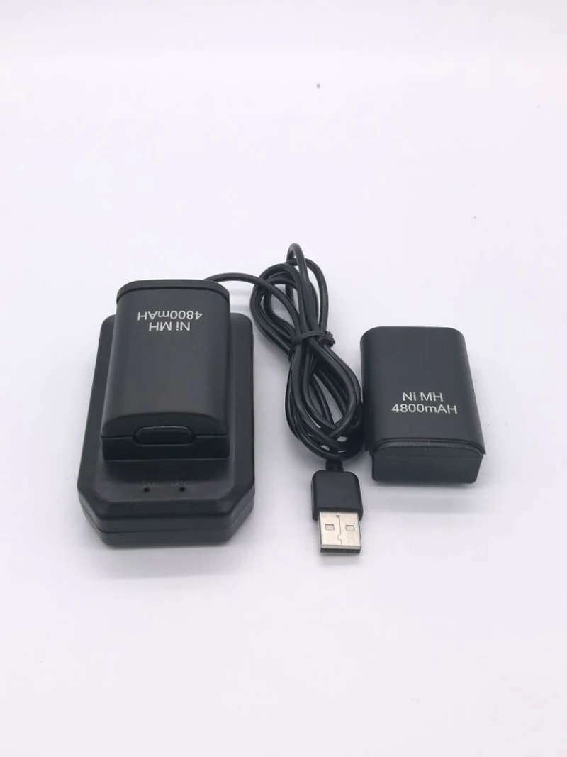 2PCS 4800mah Ni-MH Replacement Batteries with USB Charger Dock Station for xbox360 XBOX 360 Wireless Gamepad Controller Battery