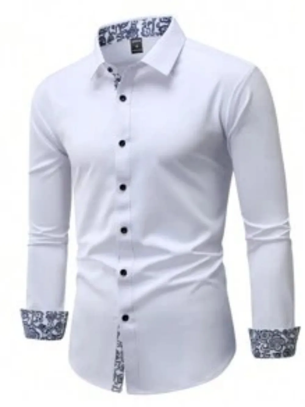 2025 Men's Casual Multifunctional Long Sleeved Wrinkle Free Formal Shirt, Commuting Printed Long Sleeved Shirt, Men's Slim Fit S